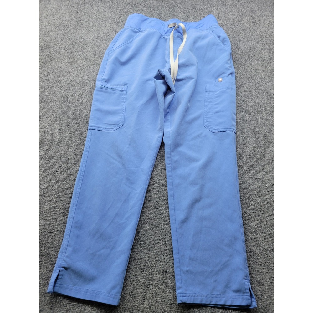 Figs HW Yola High Waisted Scrub Pants Blue Petite Medium W22SW2013P Cargo Scrub